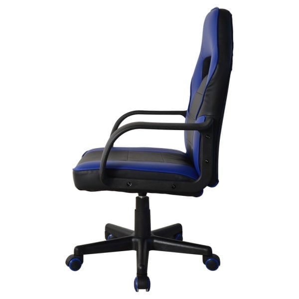 Chaise gaming Thomas junior - chaise de bureau style gaming racing - réglable en hauteur - bleu noir - VDD World