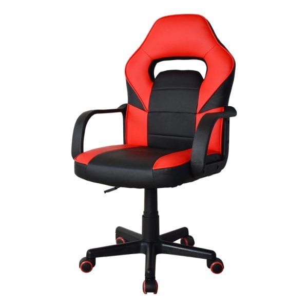 Chaise gaming Thomas junior - chaise de bureau style gaming - réglable en hauteur - rouge noir - VDD World