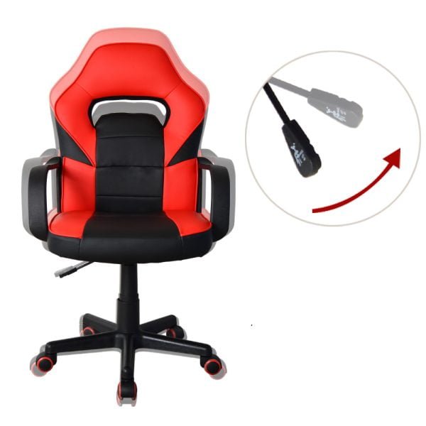 Chaise gaming Thomas junior - chaise de bureau style gaming - réglable en hauteur - rouge noir - VDD World