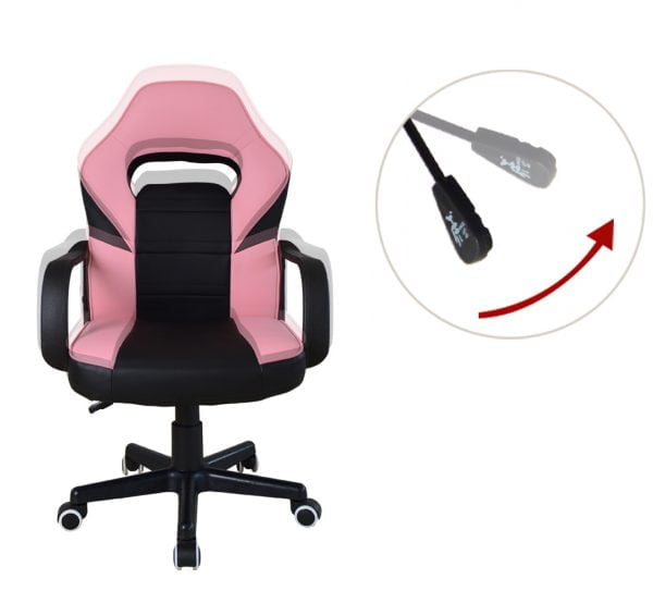 Chaise gaming Thomas junior - chaise de bureau style gaming - réglable en hauteur - rose noir - VDD World