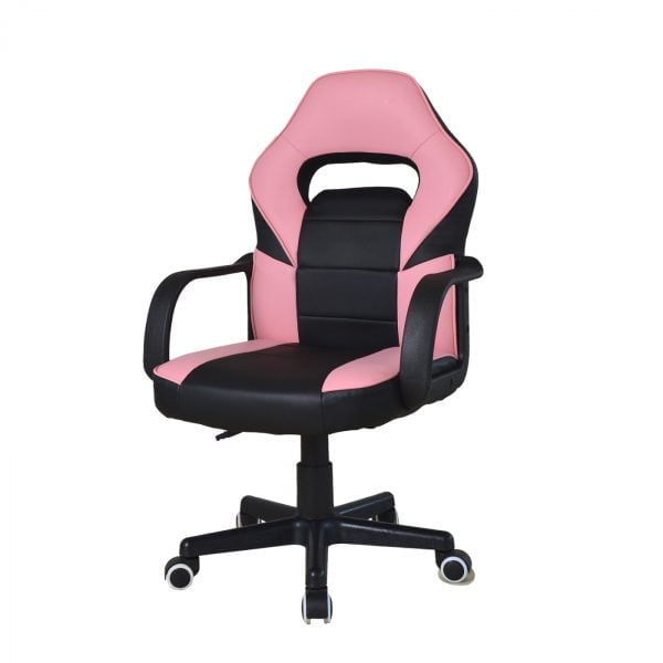Chaise gaming Thomas junior - chaise de bureau style gaming - réglable en hauteur - rose noir - VDD World