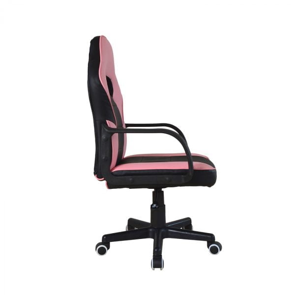 Chaise gaming Thomas junior - chaise de bureau style gaming - réglable en hauteur - rose noir - VDD World