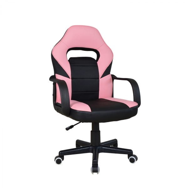 Chaise gaming Thomas junior - chaise de bureau style gaming - réglable en hauteur - rose noir - VDD World