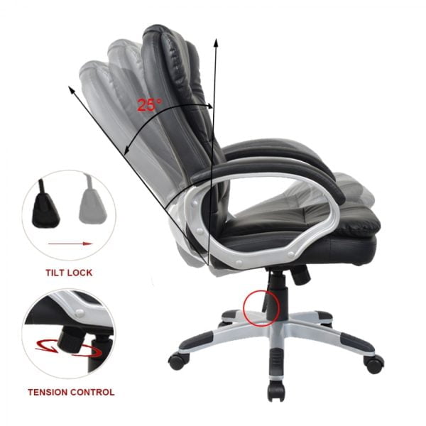 Chaise de bureau chaise de direction design de luxe ergonomique rembourrage extra épais - VDD World