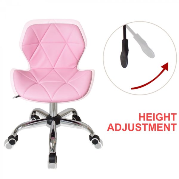 Chaise de bureau design moderne - fauteuil de direction - réglable en hauteur - rose - VDD World