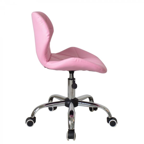 Chaise de bureau design moderne - fauteuil de direction - réglable en hauteur - rose - VDD World