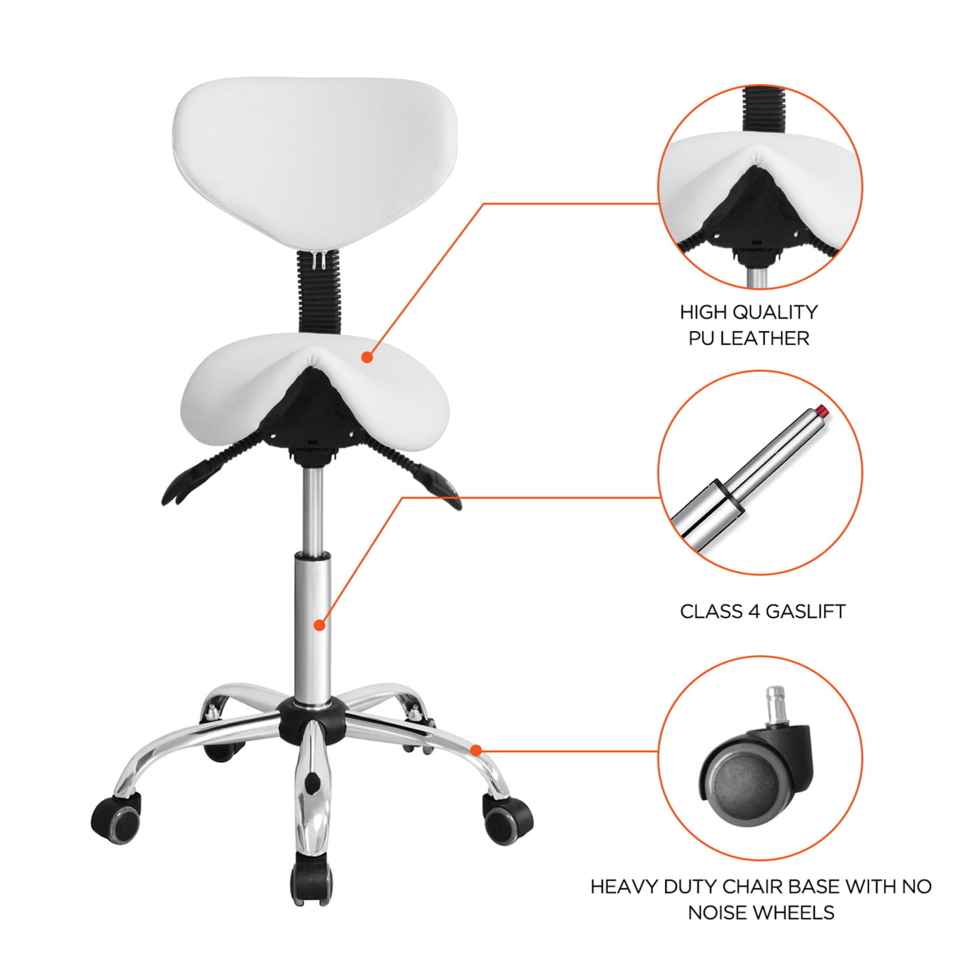 VDD Tabouret de selle ergonomique - tabouret de barbier - tabouret - réglable en hauteur - dossier i - VDD World VDD Tabouret de selle ergonomique - tabouret de barbier - tabouret - réglable en hauteur - dossier i - VDD World