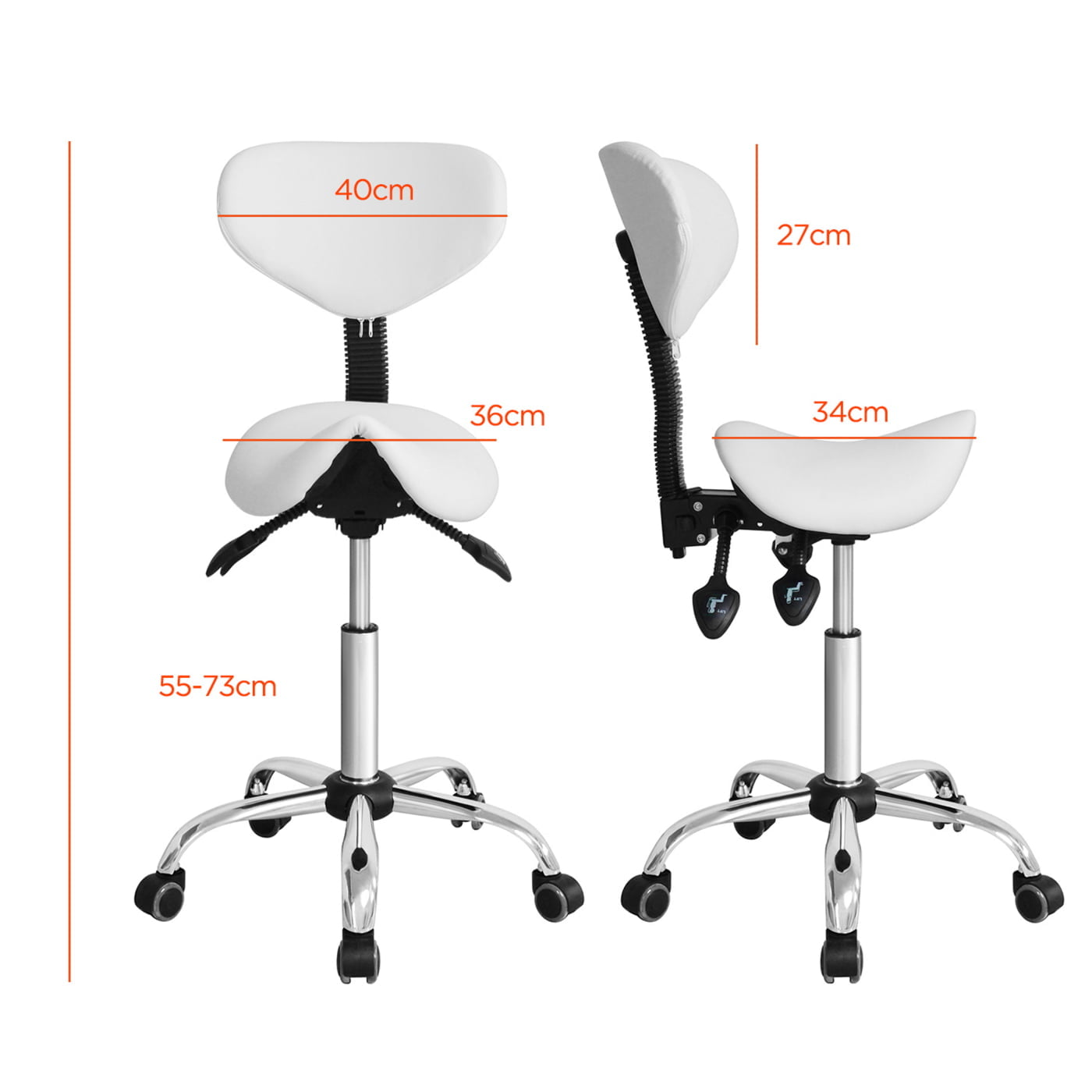 VDD Tabouret de selle ergonomique - tabouret de barbier - tabouret - réglable en hauteur - dossier i - VDD World VDD Tabouret de selle ergonomique - tabouret de barbier - tabouret - réglable en hauteur - dossier i - VDD World