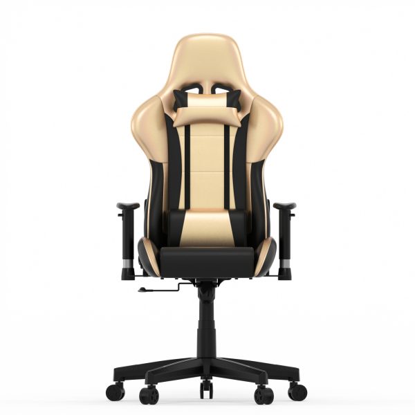 Chaise de jeu GoldGamer deluxe - chaise de bureau - chaise de jeu de course - or noir - VDD World