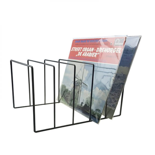 Rack de stockage design vinyle LP rack de disques pour 50 à 60 LPs vinyles de 12 pouces noir - VDD World