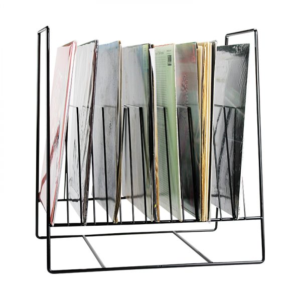 LP vinyl design rack de stockage record rack retro pour 60 à 70 vinyles LPs de 12 pouces noir - VDD World