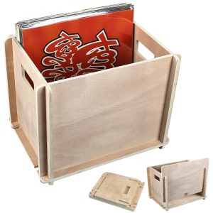 Rack de stockage design vinyle LP rack de disques pour 50 à 60 LPs vinyles de 12 pouces noir - VDD World