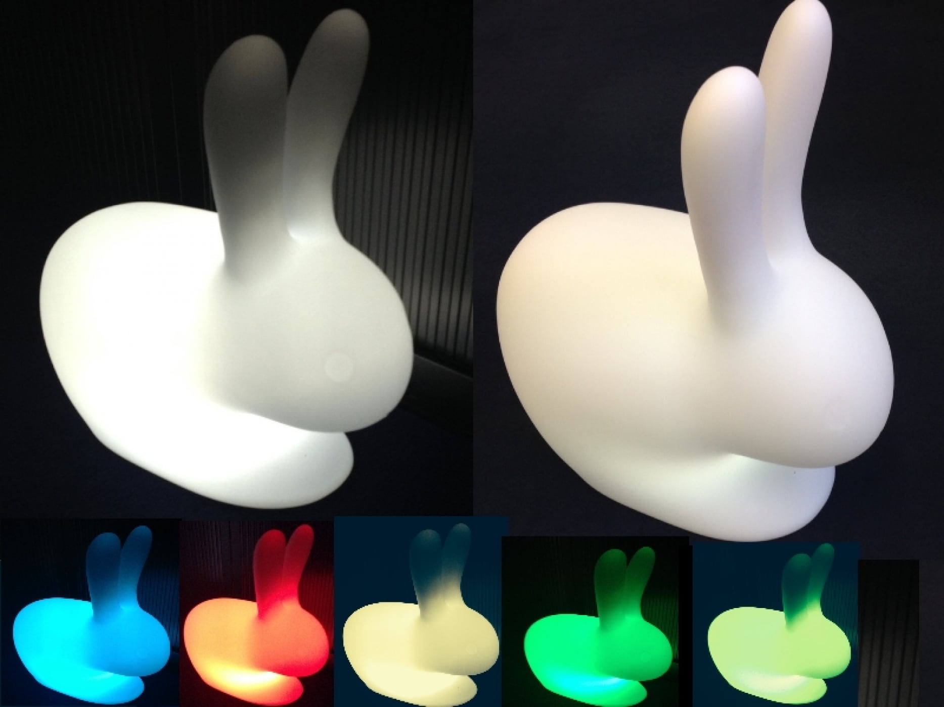 Lampe de nuit pour enfant Lapin LED 16 couleurs RGB blanc rechargeable 45 cm - VDD World Lampe de nuit pour enfant Lapin LED 16 couleurs RGB blanc rechargeable 45 cm - VDD World