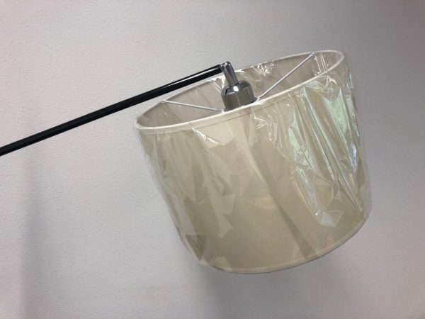 Lampadaire sur pied lampe à arc réglable abat-jour crème blanc argenté - VDD World