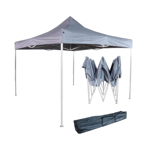Tente de fête ANTHRACITE grise 3m x 3m pliable - VDD World