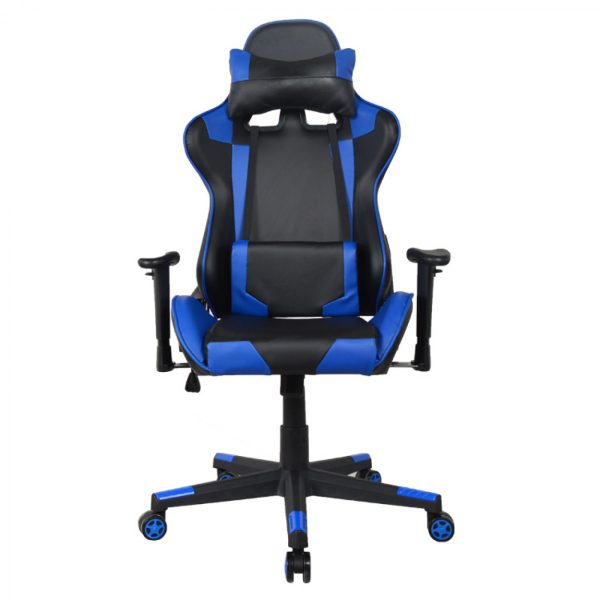 Chaise de bureau racing gaming gaming style high design Thomas noir bleu - VDD World