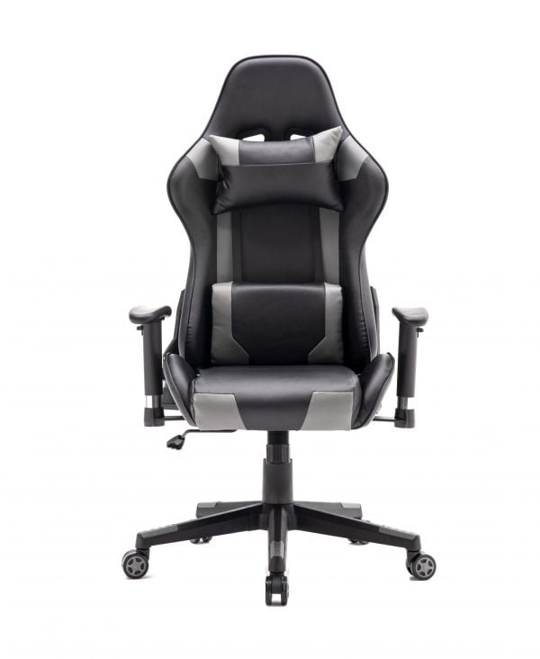 Chaise gaming Thomas - chaise de bureau racing style gaming - gris noir - VDD World