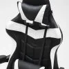 Chaise de jeu Cyclone adolescents - chaise de bureau - chaise de jeu de course - blanc noir – Image 6