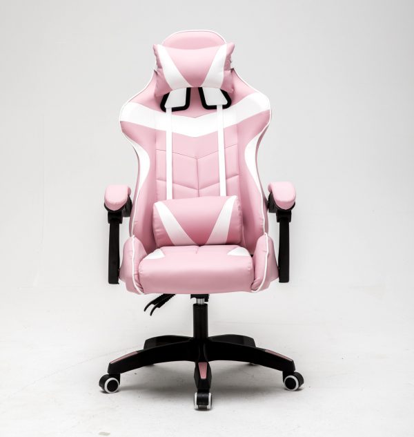 Chaise de jeu Cyclone ados - chaise de bureau - chaise de jeu de course - rose blanc - VDD World