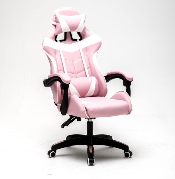 Chaise de jeu Cyclone ados - chaise de bureau - chaise de jeu de course - rose blanc - VDD World