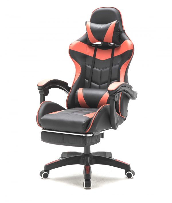 Chaise de jeu avec repose-pieds Cyclone pour adolescents - chaise de bureau - chaise de jeu de cours - VDD World