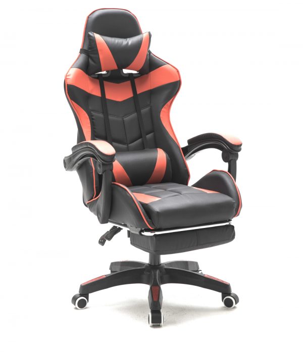 Chaise de jeu avec repose-pieds Cyclone pour adolescents - chaise de bureau - chaise de jeu de cours - VDD World