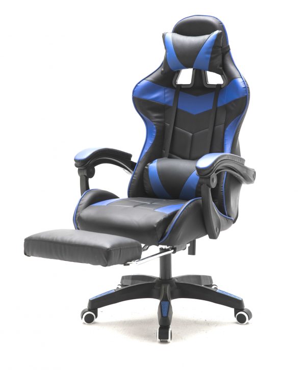 Chaise de jeu avec repose-pieds Cyclone adolescents - chaise de bureau - chaise de jeu de course - b - VDD World