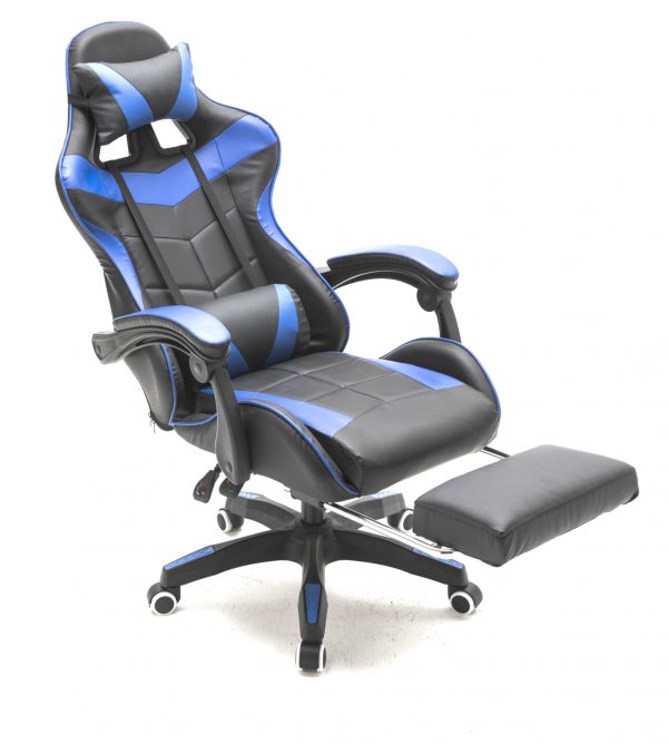 Chaise de jeu avec repose-pieds Cyclone adolescents - chaise de bureau - chaise de jeu de course - b - VDD World