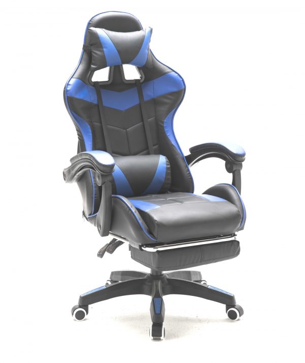 Chaise de jeu avec repose-pieds Cyclone adolescents - chaise de bureau - chaise de jeu de course - b - VDD World