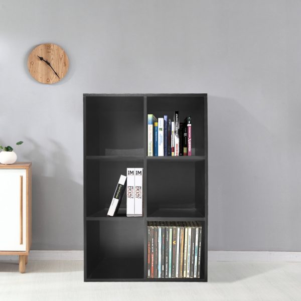 Armoire à compartiments Vakkie 6 compartiments ouverts - bibliothèque - noir - VDD World