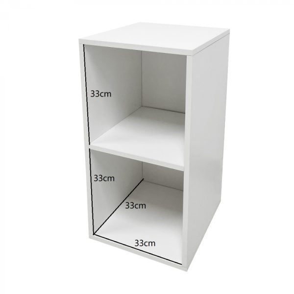 Meuble de rangement pour disques vinyle LP - 2 compartiments - blanc - VDD World