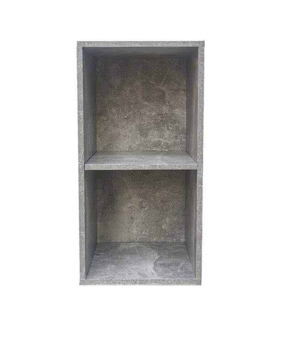 Meuble de rangement pour disques vinyle LP - 2 compartiments - béton gris - VDD World