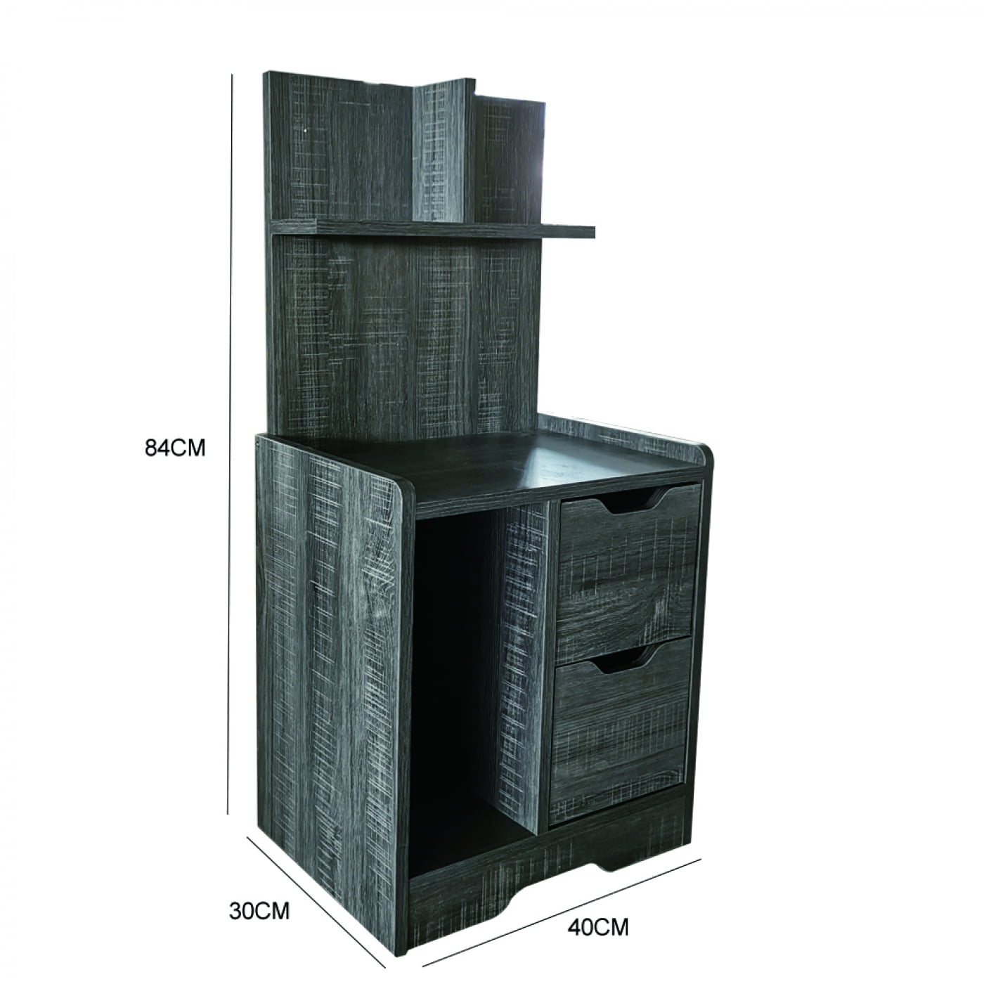 Table de chevet armoire murale 84 cm de haut couleur gris marron - VDD World Table de chevet armoire murale 84 cm de haut couleur gris marron - VDD World