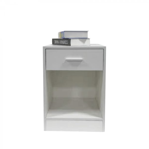 Table de chevet meuble d'entrée avec tiroir compartiment de rangement ouvert 60 cm de haut blanc - VDD World