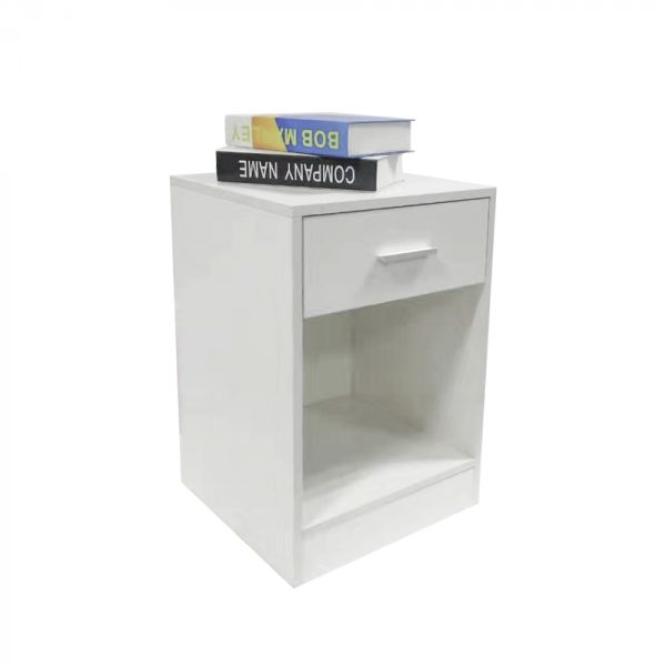 Table de chevet meuble d'entrée avec tiroir compartiment de rangement ouvert 60 cm de haut blanc - VDD World