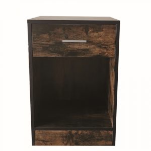 Table de chevet industrielle Tough design - Table d'appoint d'entrée - métal noir bois marron - VDD World