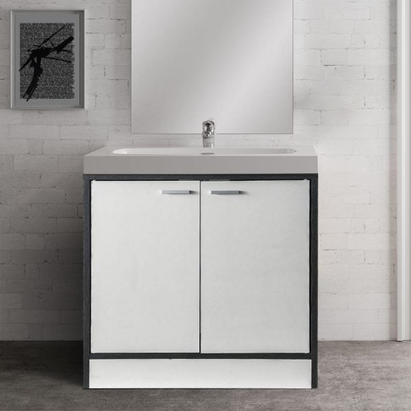 Meuble sous vasque - meuble de salle de bain - gris - VDD World