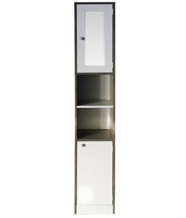 Meuble colonne salle de bain - meuble de rangement salle de bain ou couloir - avec miroir - VDD World
