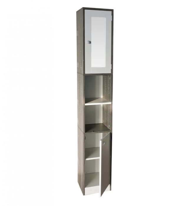 Meuble colonne salle de bain - meuble de rangement salle de bain ou couloir - avec miroir - VDD World