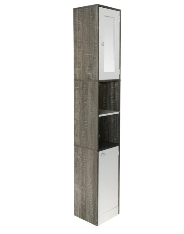Meuble colonne salle de bain - meuble de rangement salle de bain ou couloir - avec miroir - VDD World