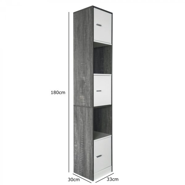 Meuble colonne salle de bain - meuble de rangement salle de bain chambre ou couloir - hauteur 180 cm - VDD World
