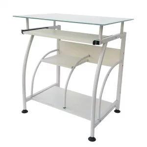 Bureau table ordinateur Tough - table d'appoint - vintage industriel - métal noir bois marron - VDD World