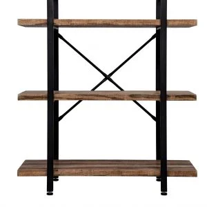 Armoire murale Tough métal bois design industriel bibliothèque ouverte 101 cm de haut noir