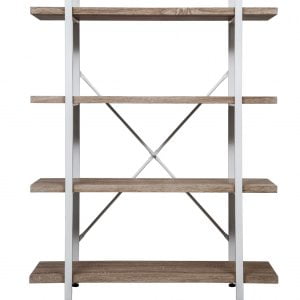 Armoire murale Tough métal bois design industriel bibliothèque ouverte 140 cm haut blanc
