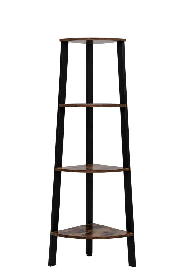 Armoire d'angle Bibliothèque design industriel en métal robuste 125 cm de hauteur noir - VDD World