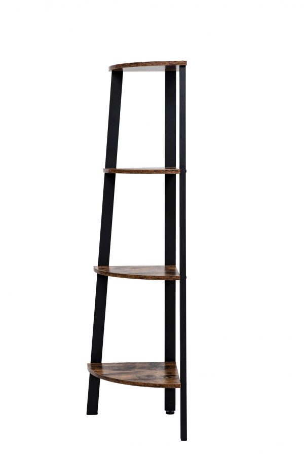 Armoire d'angle Bibliothèque design industriel en métal robuste 125 cm de hauteur noir - VDD World