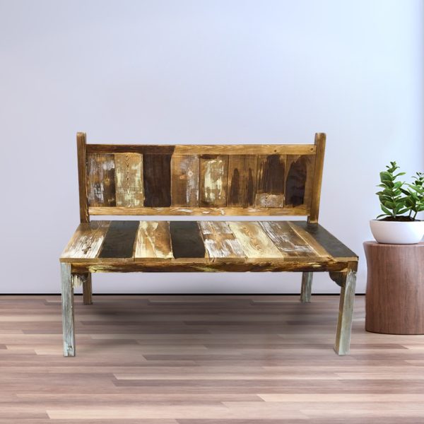 Banc de jardin pour enfant Scrapie recyclé scrapwood scrapwood design style 100 cm de large - VDD World