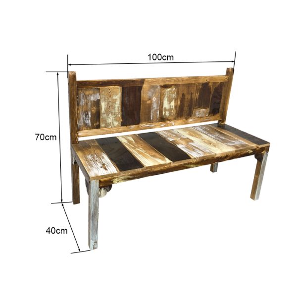 Banc de jardin pour enfant Scrapie recyclé scrapwood scrapwood design style 100 cm de large - VDD World