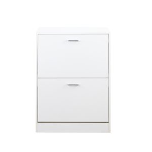 Meuble à chaussures - étagère à chaussures - 2 compartiments - blanc
