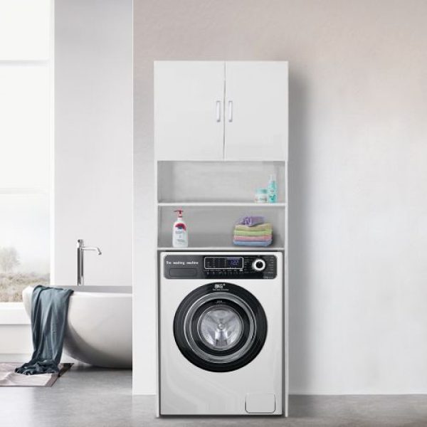 Lave-linge armoire sèche-linge séchant meuble 190 cm blanc - VDD World